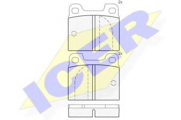 ICER 180200 Комплект гальмівних колодок, дискове гальмо