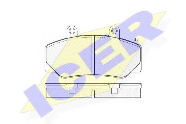 ICER 180837 Комплект гальмівних колодок, дискове гальмо