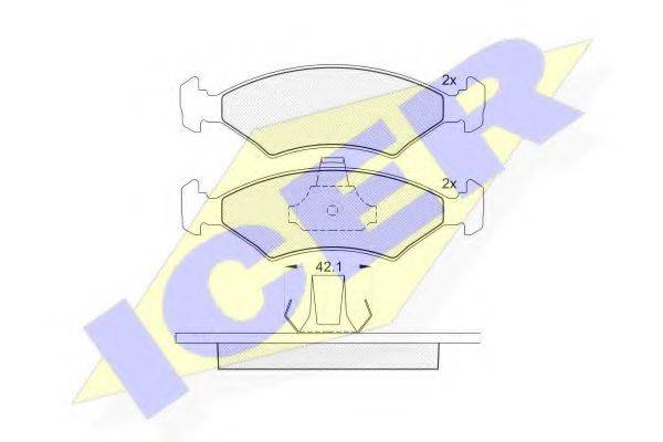 ICER 181142 Комплект гальмівних колодок, дискове гальмо