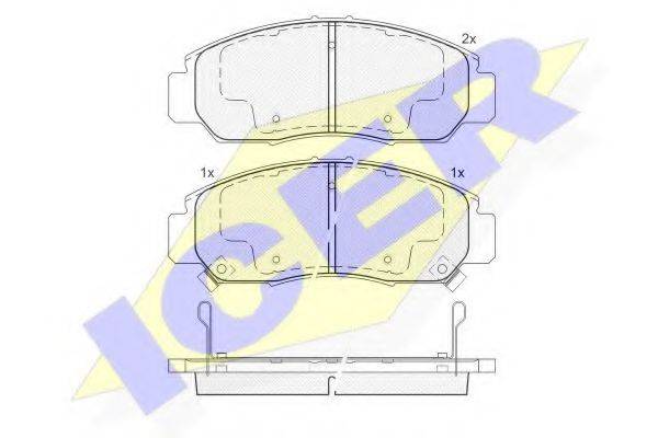 ICER 181543 Комплект гальмівних колодок, дискове гальмо