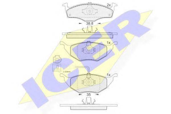 ICER 181594 Комплект гальмівних колодок, дискове гальмо