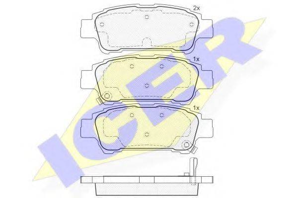 ICER 181608 Комплект гальмівних колодок, дискове гальмо