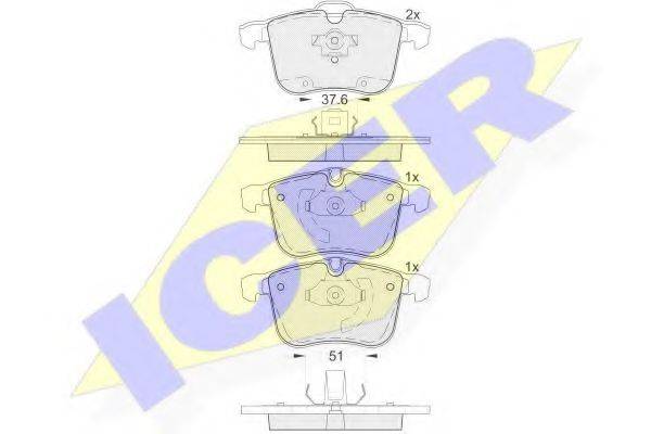 ICER 181681 Комплект гальмівних колодок, дискове гальмо