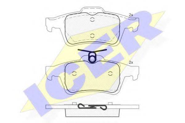 ICER 181825 Комплект гальмівних колодок, дискове гальмо