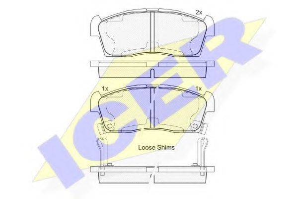 ICER 181833203 Комплект гальмівних колодок, дискове гальмо
