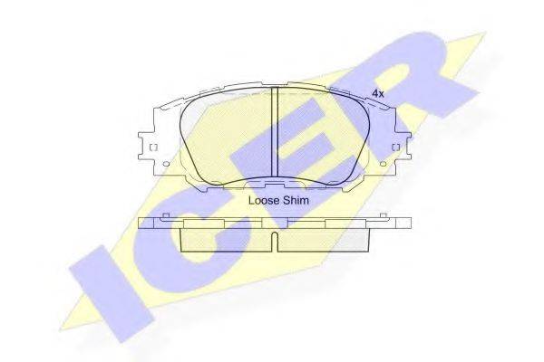 ICER 182172 Комплект гальмівних колодок, дискове гальмо