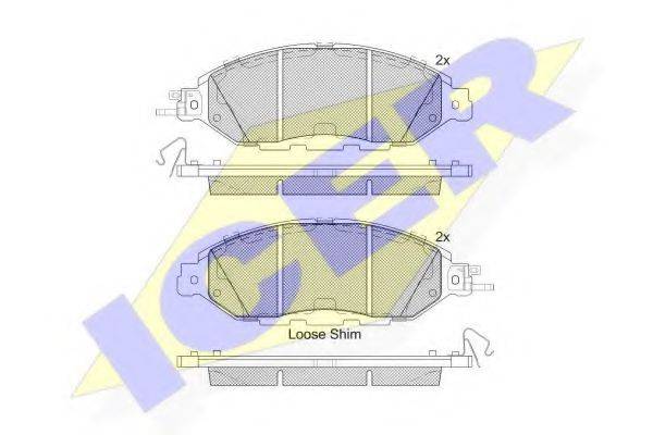 ICER 182234 Комплект гальмівних колодок, дискове гальмо