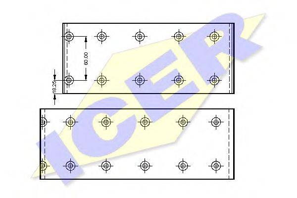 ICER 21581700 Комплект гальмівних черевиків, барабанні гальма