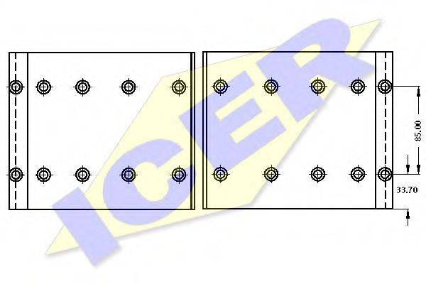 ICER 21915000 Комплект гальмівних черевиків, барабанні гальма