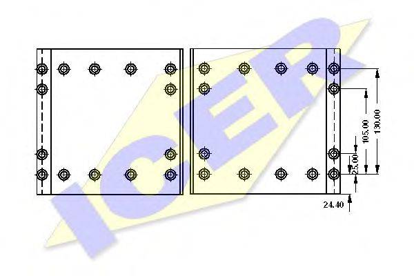 ICER 21925600 Комплект гальмівних черевиків, барабанні гальма