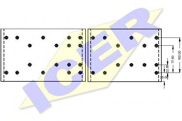 ICER 21962000 Комплект гальмівних черевиків, барабанні гальма