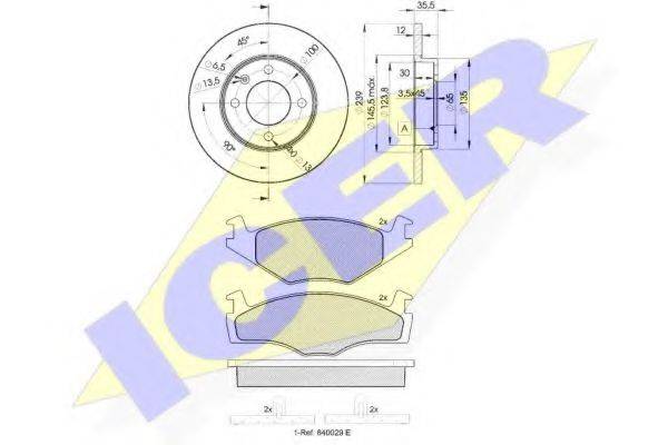 ICER 304603300 Комплект гальм, дисковий гальмівний механізм