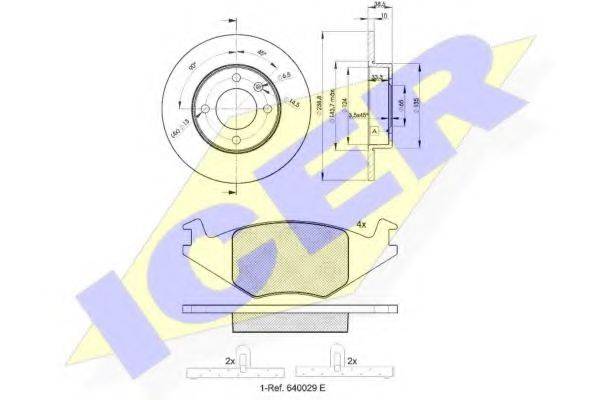 ICER 304613325 Комплект гальм, дисковий гальмівний механізм