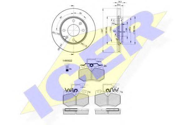 ICER 305534694 Комплект гальм, дисковий гальмівний механізм