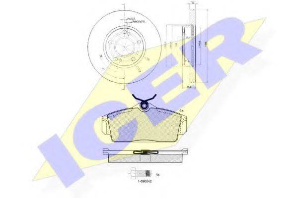 ICER 312901057 Комплект гальм, дисковий гальмівний механізм