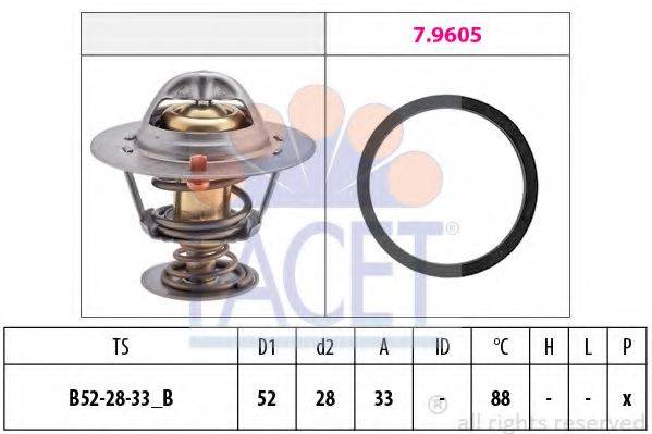 FACET 78412 Термостат, охолоджуюча рідина