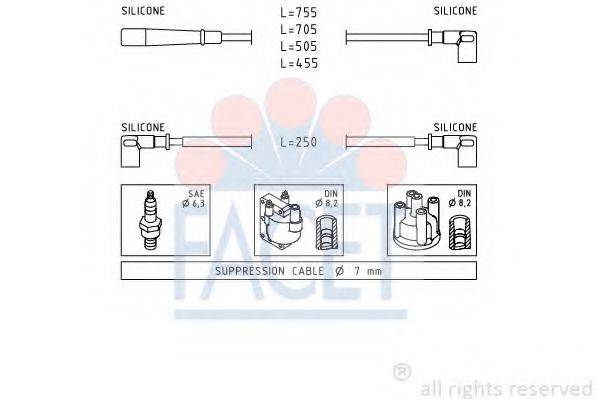 FACET 49140 Комплект дротів запалювання