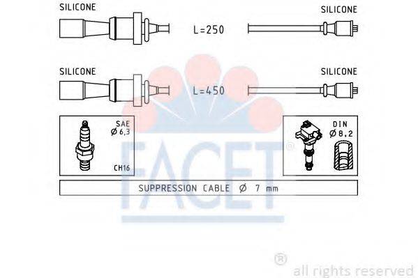 FACET 47241 Комплект дротів запалювання