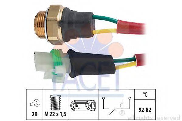 FACET 75127 Термивимикач, вентилятор радіатора