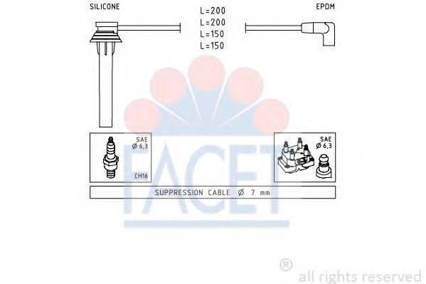 FACET 49507 Комплект дротів запалювання