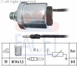 FACET 70602 Датчик, тиск олії