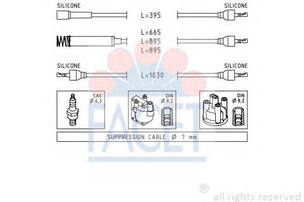 FACET 48516 Комплект дротів запалювання