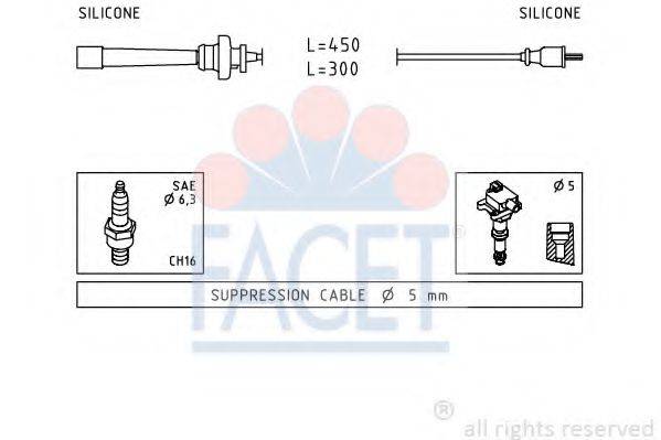 FACET 49764 Комплект дротів запалювання