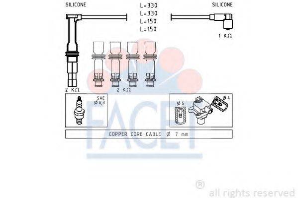 FACET 49608 Комплект дротів запалювання