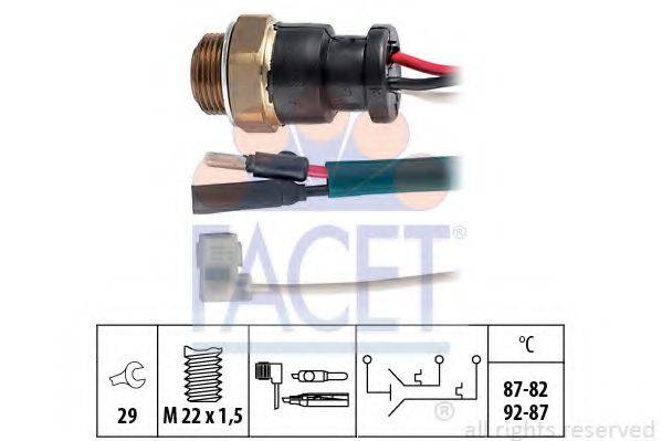 FACET 75600 Термивимикач, вентилятор радіатора