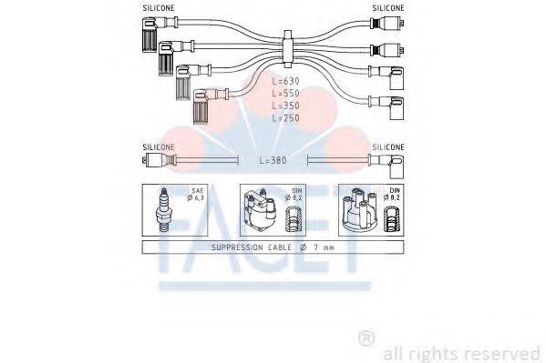 FACET 48815 Комплект дротів запалювання