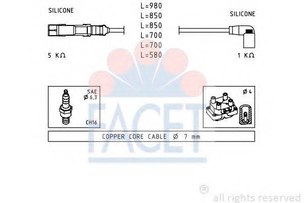 FACET 49590 Комплект дротів запалювання