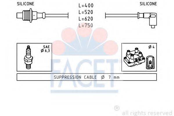 FACET 48674 Комплект дротів запалювання