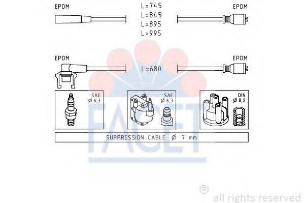 FACET 49121 Комплект дротів запалювання