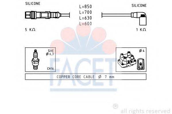 FACET 49601 Комплект дротів запалювання