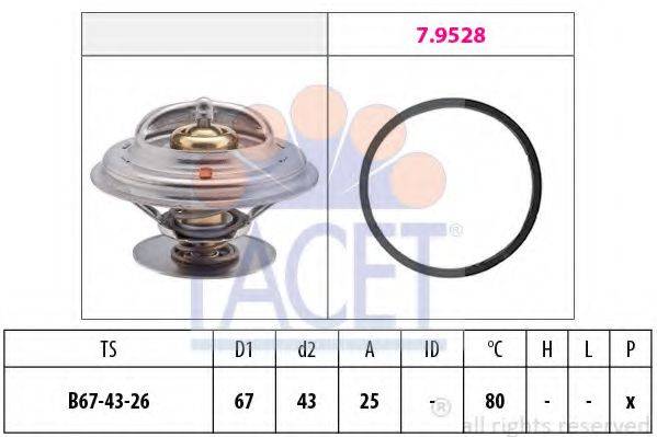 FACET 78333 Термостат, охолоджуюча рідина