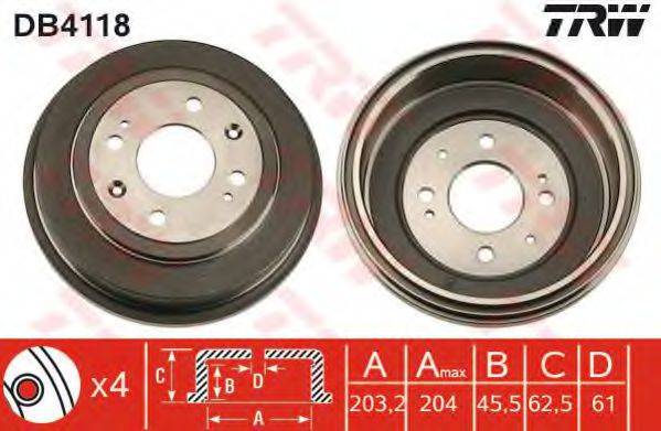 TRW DB4118 Гальмівний барабан