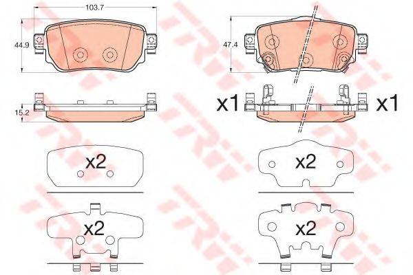 TRW GDB3617 Комплект гальмівних колодок, дискове гальмо