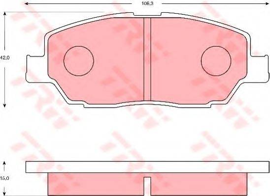 TRW GDB7129 Комплект гальмівних колодок, дискове гальмо