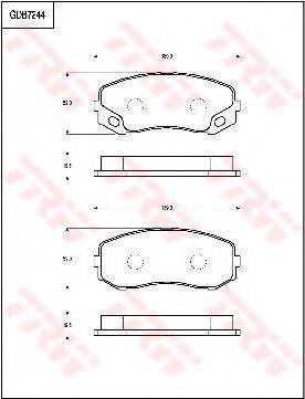 TRW GDB7244 Комплект гальмівних колодок, дискове гальмо