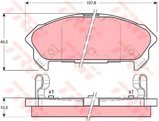 TRW GDB890 Комплект гальмівних колодок, дискове гальмо