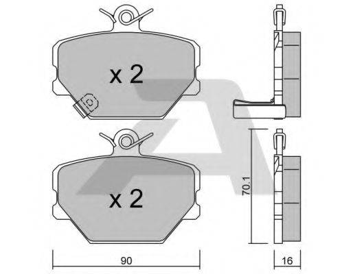 AISIN BPMB1001 Комплект гальмівних колодок, дискове гальмо