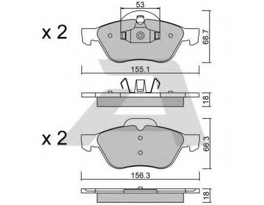 AISIN BPRE1010 Комплект гальмівних колодок, дискове гальмо