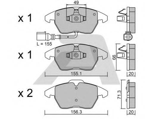 AISIN BPVW1022 Комплект гальмівних колодок, дискове гальмо