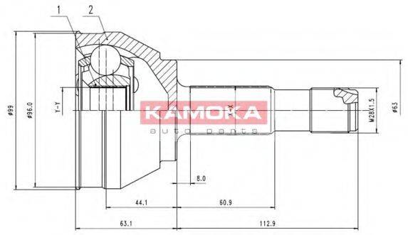 KAMOKA 6706 Шарнірний комплект, приводний вал