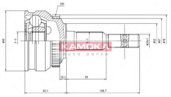 KAMOKA 6956 Шарнірний комплект, приводний вал