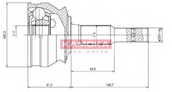 KAMOKA 7076 Шарнірний комплект, приводний вал