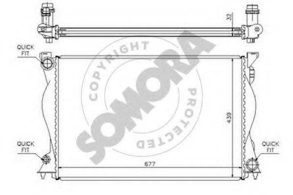 SOMORA 021040B Радіатор, охолодження двигуна