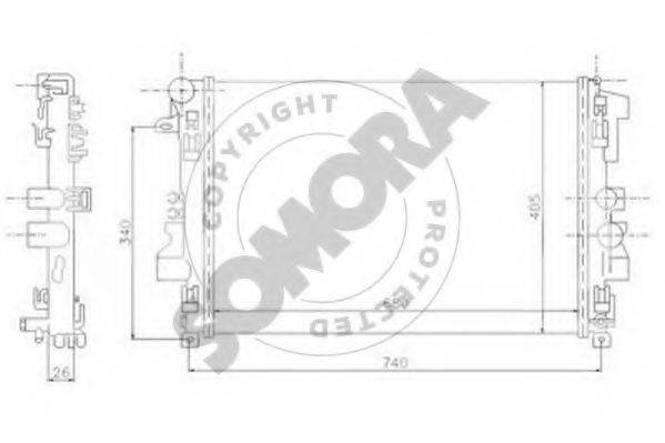 SOMORA 173140 Радіатор, охолодження двигуна