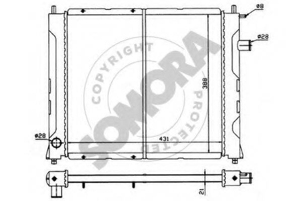 SOMORA 260740 Радіатор, охолодження двигуна