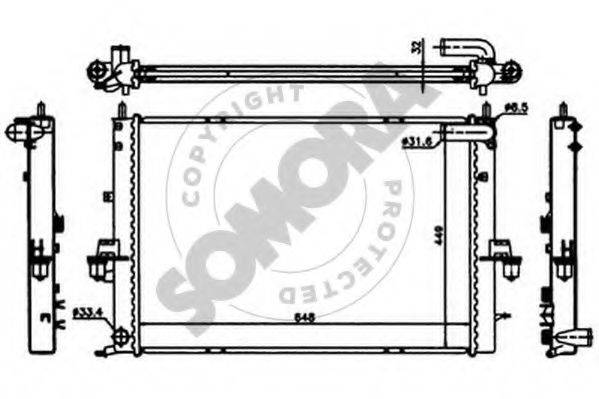 SOMORA 261140 Радіатор, охолодження двигуна